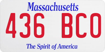MA license plate 436BC0