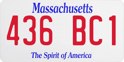 MA license plate 436BC1