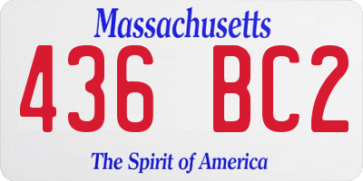 MA license plate 436BC2