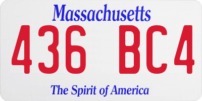 MA license plate 436BC4