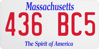 MA license plate 436BC5