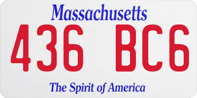 MA license plate 436BC6