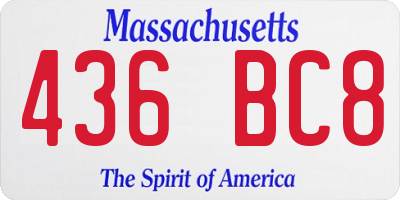 MA license plate 436BC8