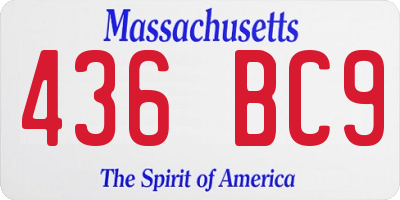 MA license plate 436BC9