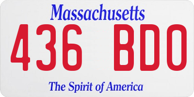 MA license plate 436BD0