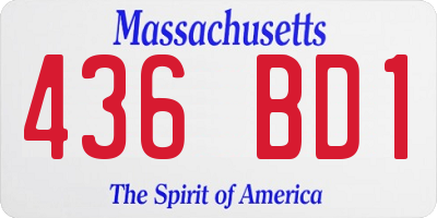 MA license plate 436BD1