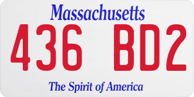 MA license plate 436BD2