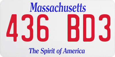 MA license plate 436BD3