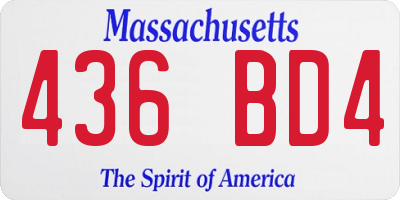MA license plate 436BD4