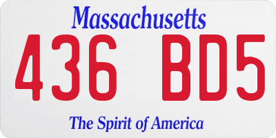 MA license plate 436BD5