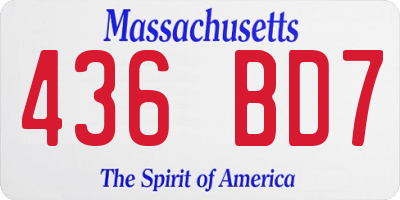 MA license plate 436BD7