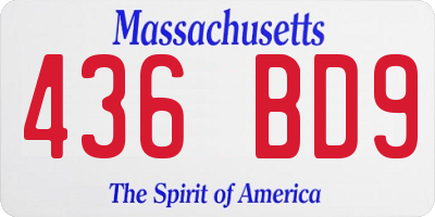 MA license plate 436BD9