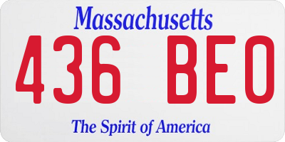 MA license plate 436BE0