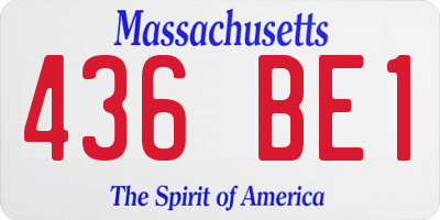 MA license plate 436BE1