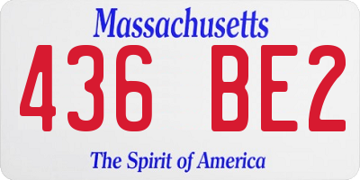 MA license plate 436BE2