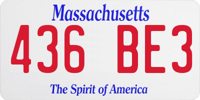 MA license plate 436BE3