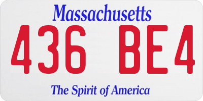 MA license plate 436BE4