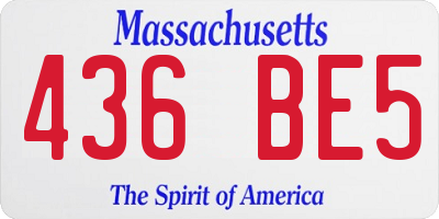 MA license plate 436BE5
