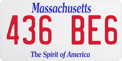 MA license plate 436BE6
