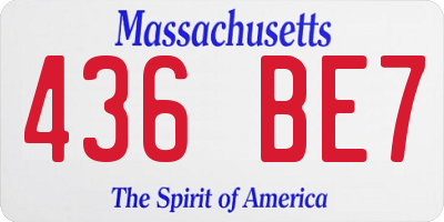 MA license plate 436BE7