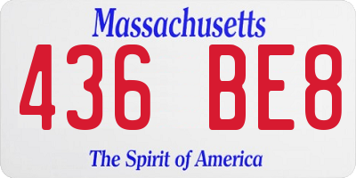 MA license plate 436BE8