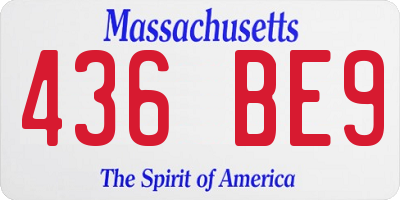 MA license plate 436BE9