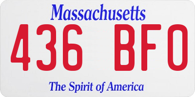 MA license plate 436BF0