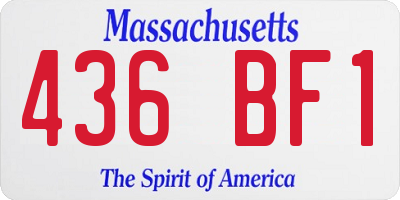 MA license plate 436BF1