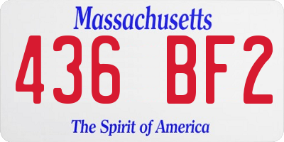 MA license plate 436BF2