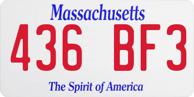 MA license plate 436BF3