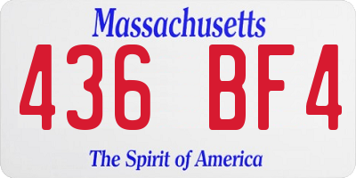 MA license plate 436BF4