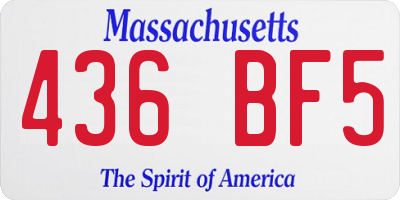 MA license plate 436BF5