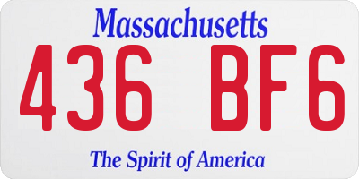 MA license plate 436BF6