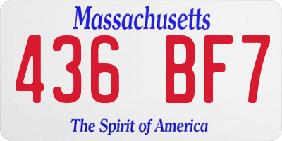 MA license plate 436BF7