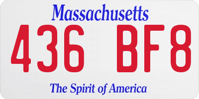 MA license plate 436BF8