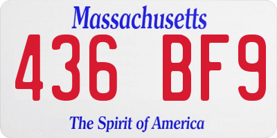 MA license plate 436BF9