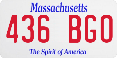 MA license plate 436BG0