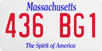 MA license plate 436BG1