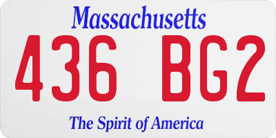 MA license plate 436BG2
