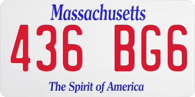 MA license plate 436BG6