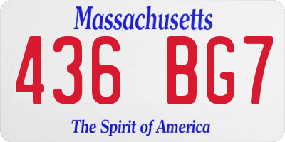 MA license plate 436BG7