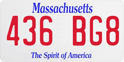 MA license plate 436BG8