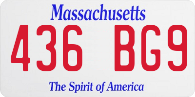 MA license plate 436BG9