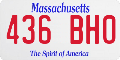 MA license plate 436BH0