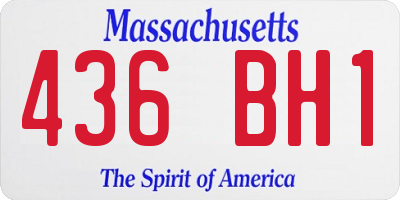 MA license plate 436BH1