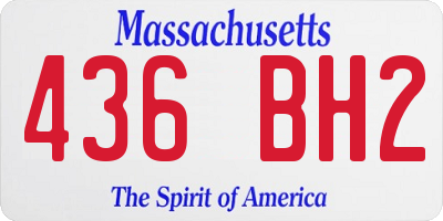 MA license plate 436BH2