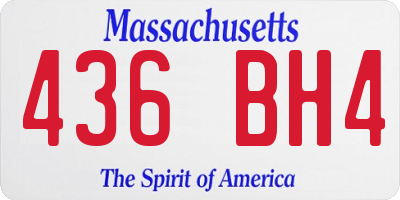 MA license plate 436BH4