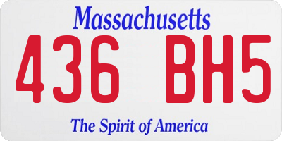 MA license plate 436BH5