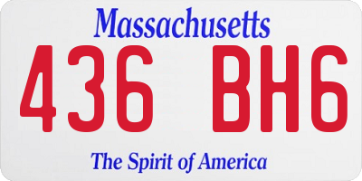 MA license plate 436BH6