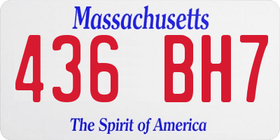 MA license plate 436BH7